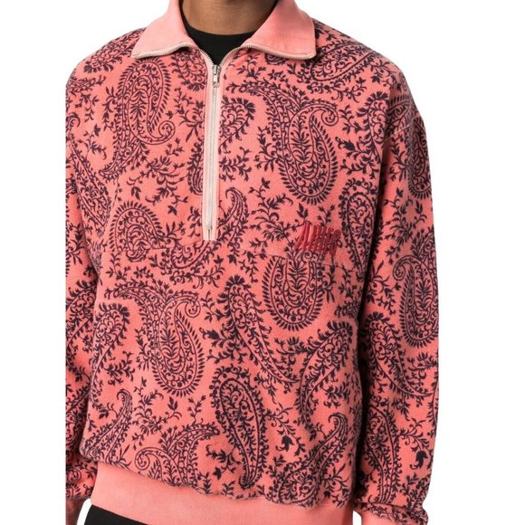 NEW Aries Made in Italy Coral Paisley 1/2 Zip Sweater Small - Picture 4 of 9